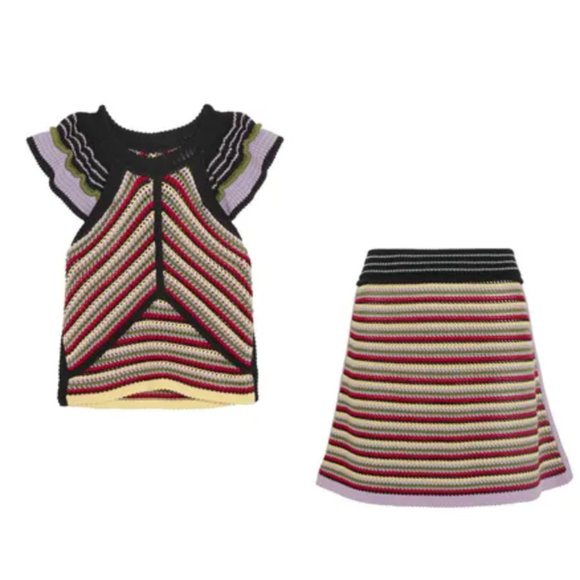 Alexa Chung Dresses & Skirts - ALEXACHUNG rare colorful striped knit top and skirt set from first collection